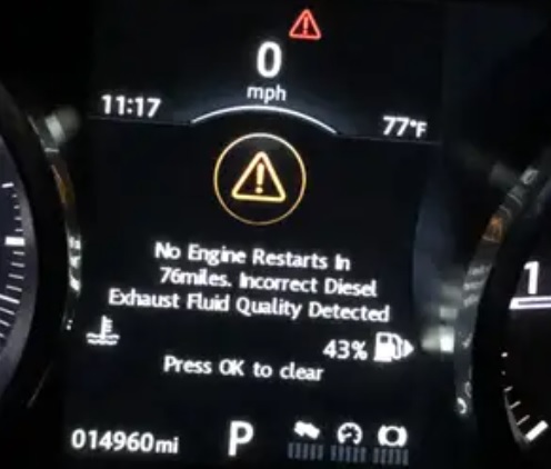 Range Rover Velar AdBlue, No Start in 500 km, обмеження пуску двигуна, відключення сечовини Рендж Ровер, ремонт SCR Jaguar, прошивка Range Rover Дніпро, видалення екології авто, помилка P208E, ремонт системи SCR Дніпро, Range Rover Sport AdBlue error.